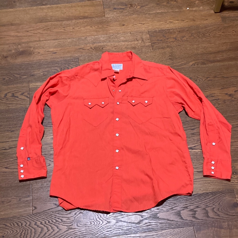 Vibrant Orange Men's Casual Button Down Shirt

CCC